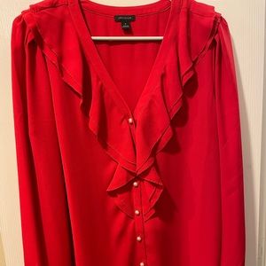 Ann Taylor ruffled collar blouse